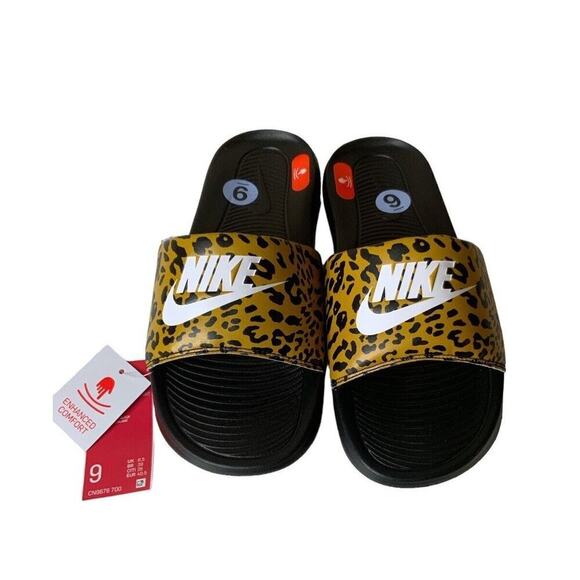 Nike Victori One Slides Womens Size 9 Animal Print Enhanced Comfort Sandals NWT - Picture 4 of 9